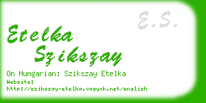 etelka szikszay business card